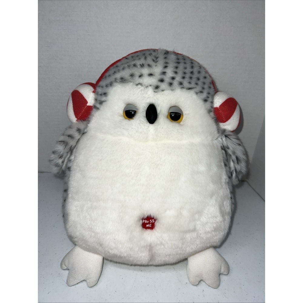 Russ Berrie Blizzie Owl Singing Plush Animal Happy Hoo-lidays 12" Christmas